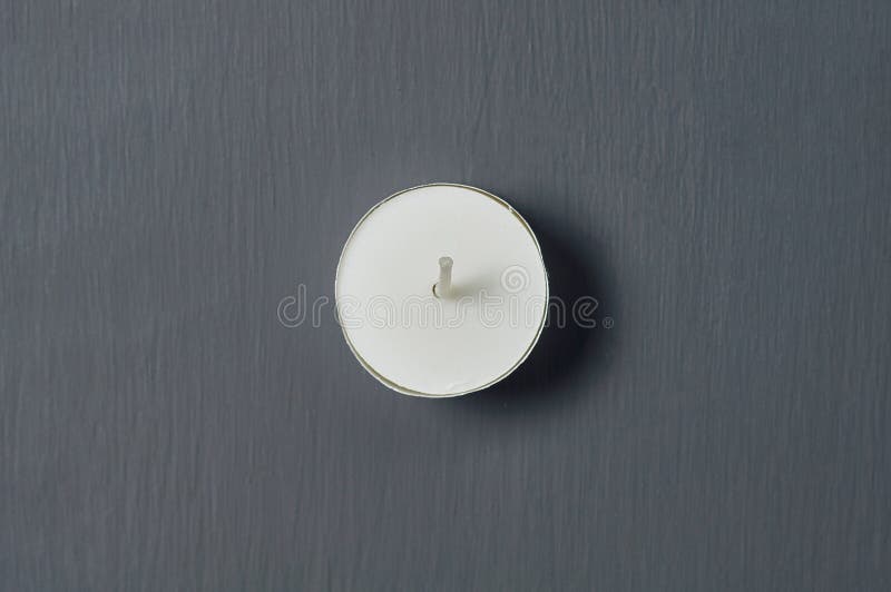 One Circle Candle in Metal Holder on Dark Concrete Stock Image Image of background, meditation