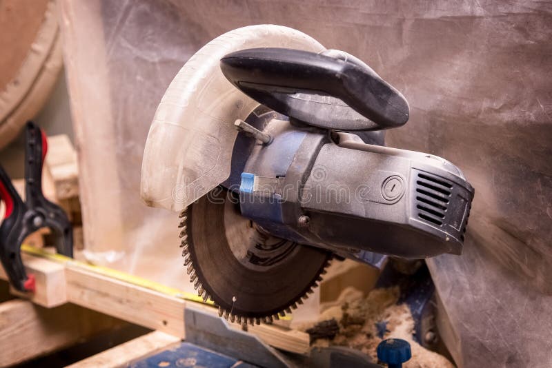 Circular Saw. Carpentry Tools. Industrial Background. Equipment For