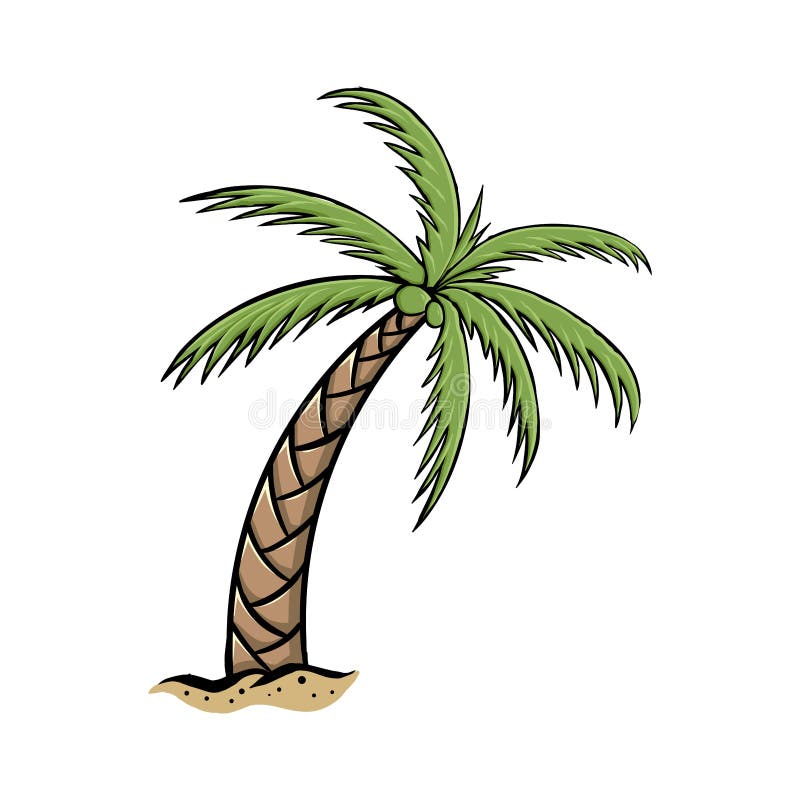 Palm Coconut Summer Beach Vector Clip Art Stock Vector - Illustration ...