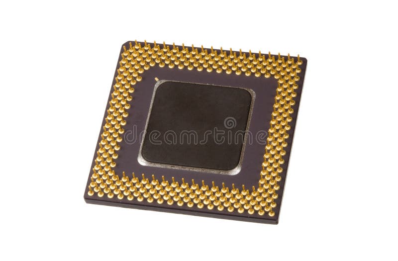 One computer processor on the white background royalty free stock photography