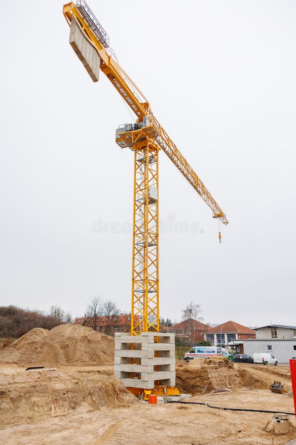 One Construction Crane Stands on a Building Site Stock Photo Image of build, site 270433094
