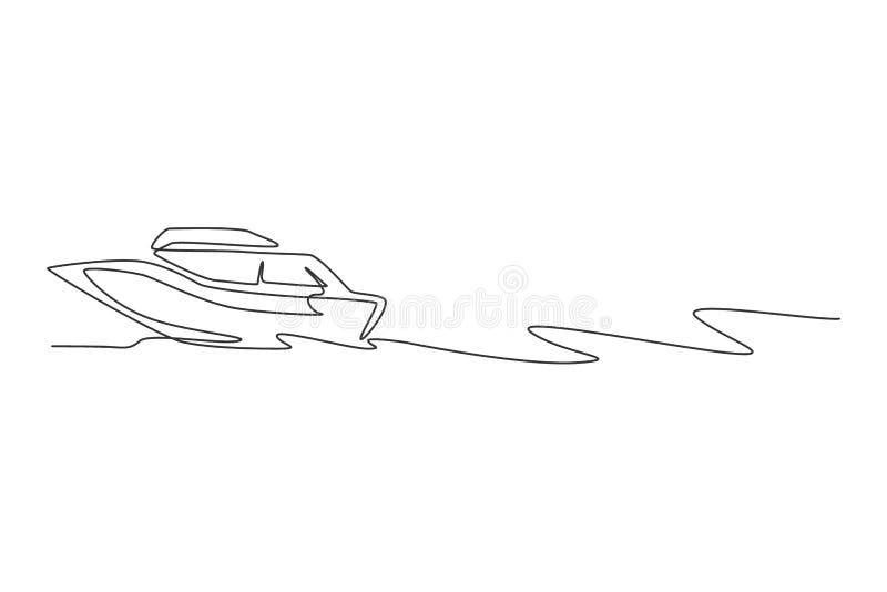 Premium Vector  Continuous line drawing from the boat traveling at high  speed in the waters.