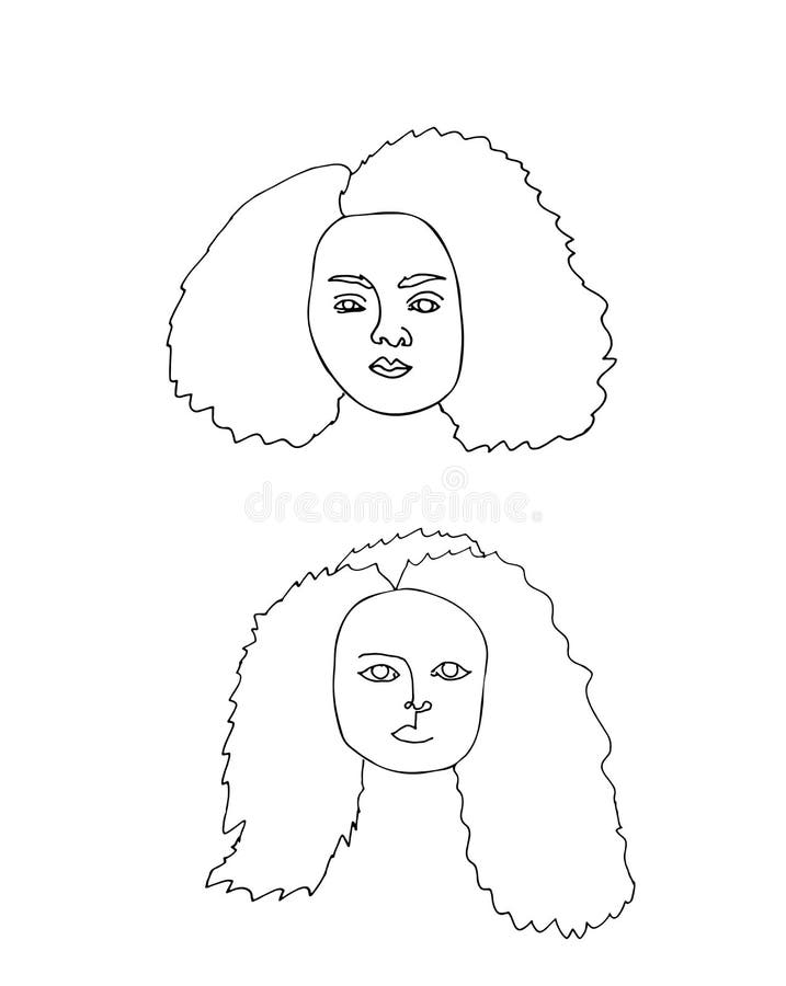 Curly Hair Drawing Stock Illustrations 6 363 Curly Hair Drawing