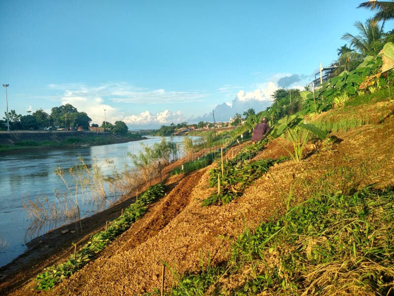 Sunset on Nan River in Nan,Thailand