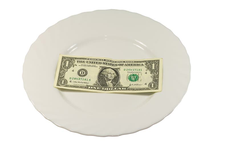 One Dollar Banknote on the Plate Stock Photo Image of businessman