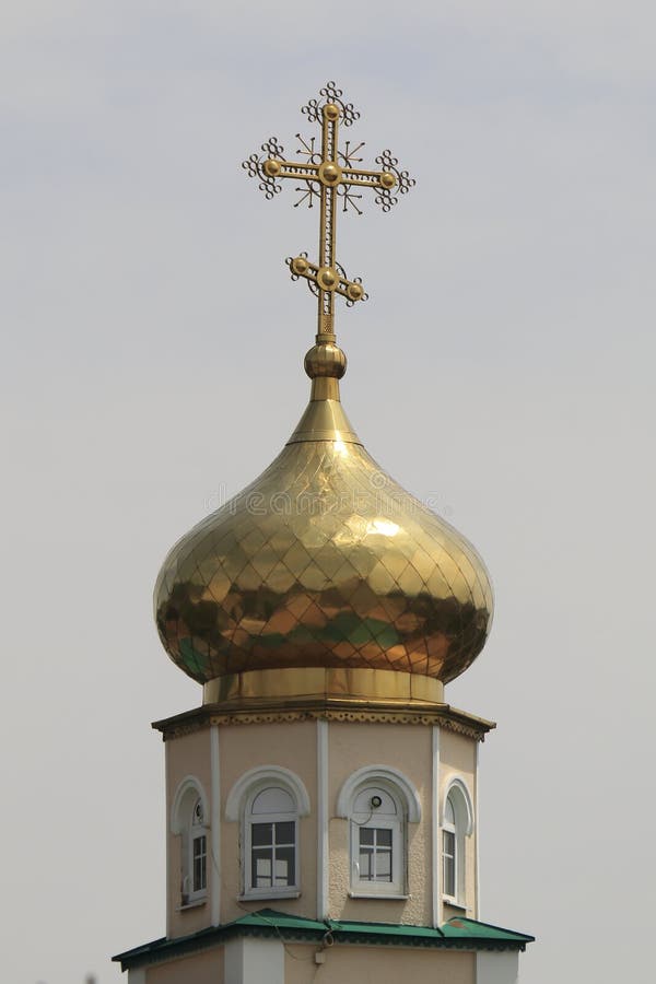 One of the domes of the Cathedral of the Savior royalty free stock photography