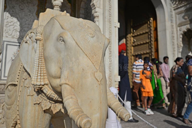 Elephant sculpture, City Palace, Jaipur, Rajasthan stock photos Elephant sculpture, City Palace, Jaipur, Rajasthan stock photos