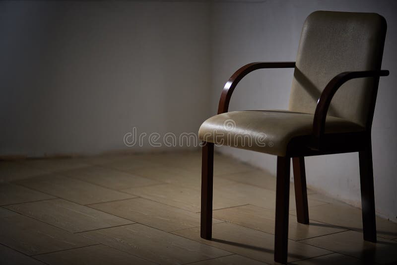 Alone chair in dark room stock image. Image of domestic 24018605