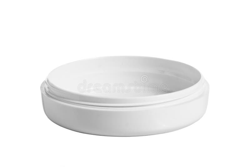 Empty plastic, glass jars cosmetic, lotion packaging on a white background stock photos