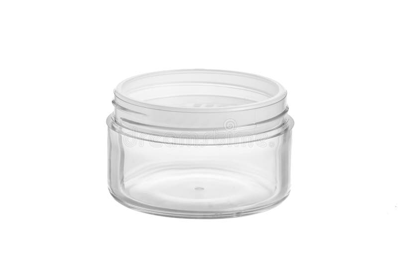 Empty plastic, glass jars cosmetic, lotion packaging on a white background royalty free stock photography