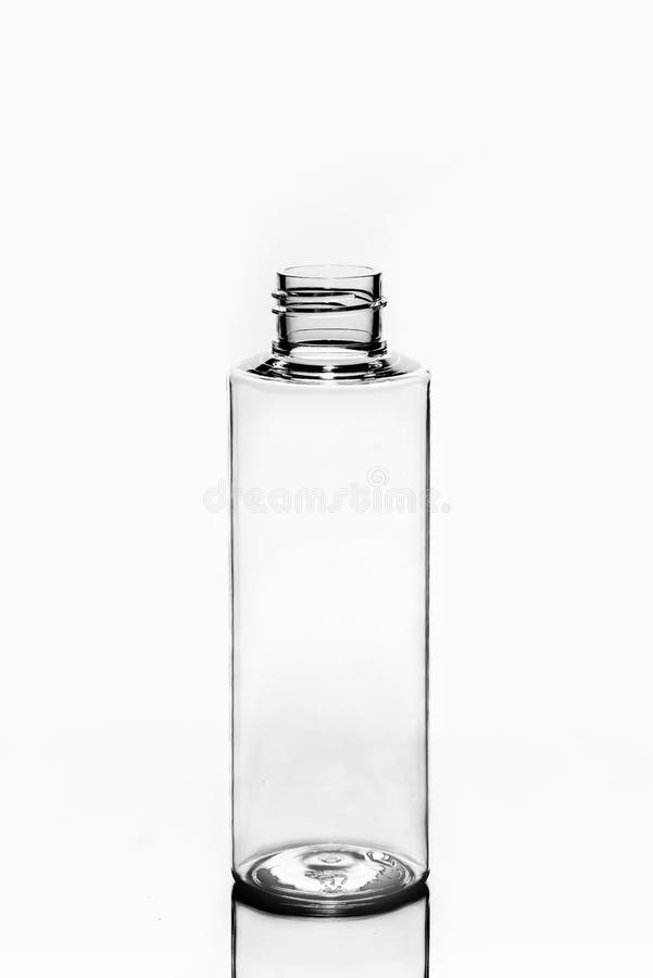 Empty plastic, glass jars cosmetic, lotion packaging on a white background royalty free stock image