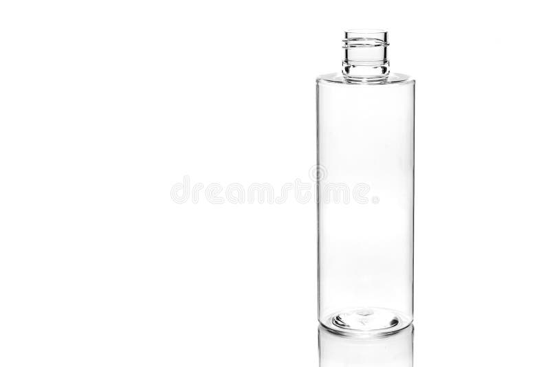 Empty plastic, glass jars cosmetic, lotion packaging on a white background royalty free stock photo