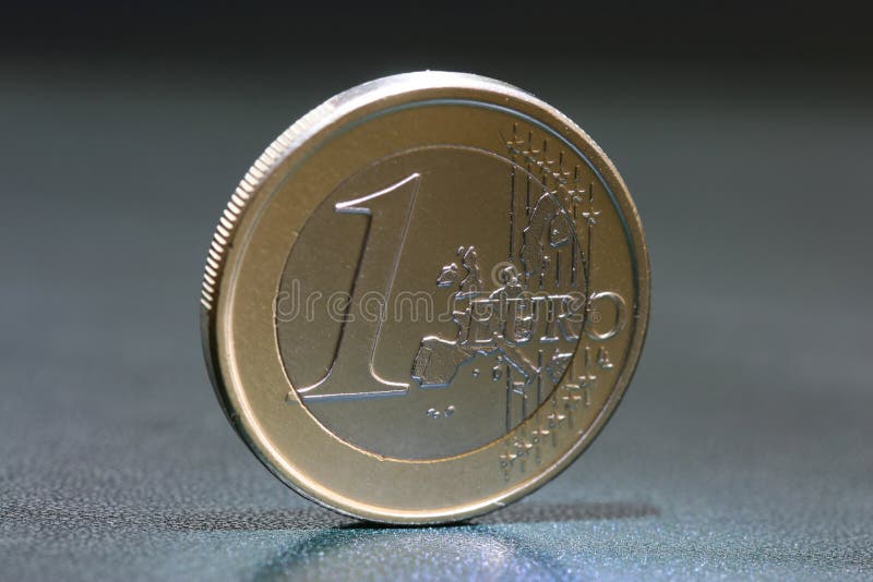 One euro coin closeup