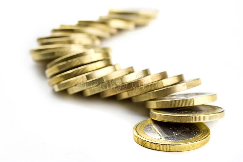 One euro coins royalty free stock photos