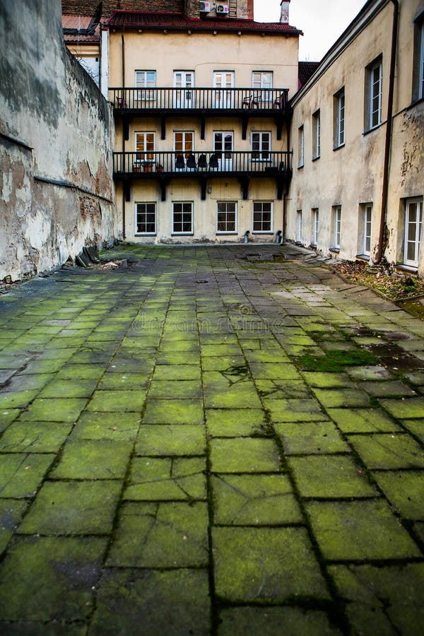 One of famous courtyards of Vilnius University. Simonas Stanevicius courtyard. Lithuania