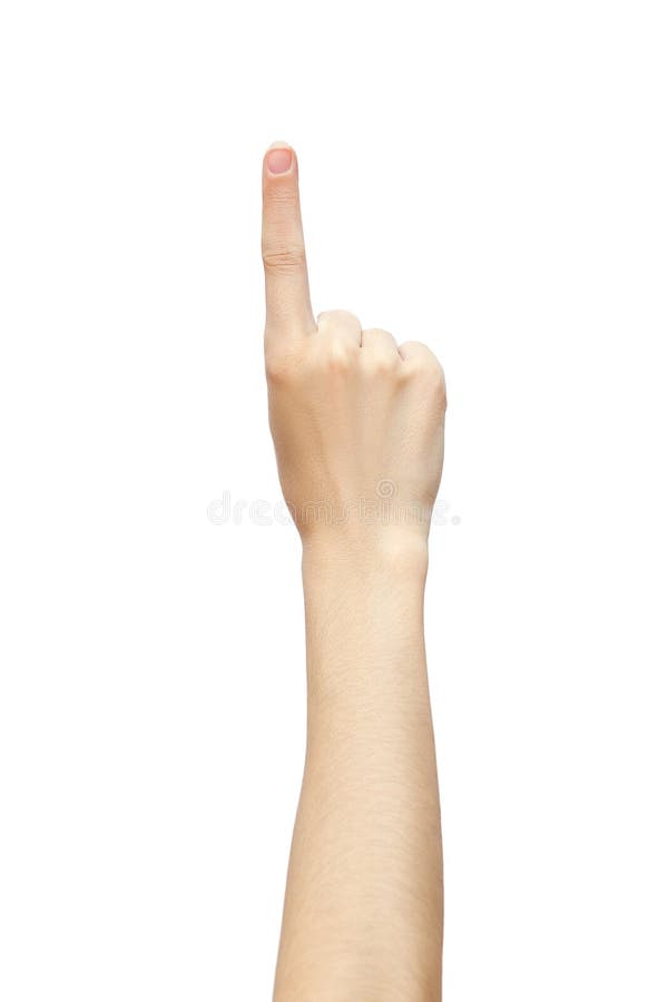 One finger hand isolated on white background. pushing or pointing studio photo. Finger point down stock images, royalty-free photos and pictures