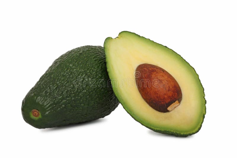 One full and half avocado () royalty free stock photography