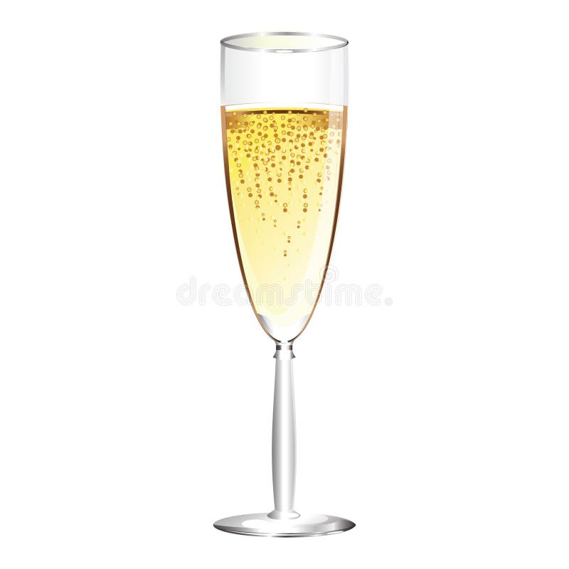 One Glass Champagne Stock Illustrations 