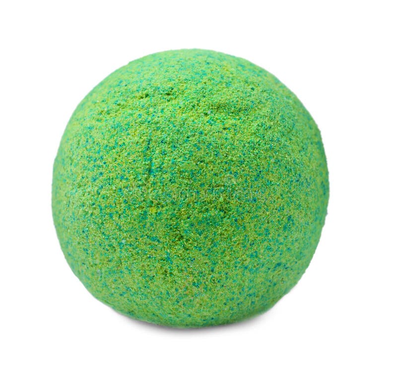 One Green Bath Bomb Isolated on White Stock Image Image of cosmetic