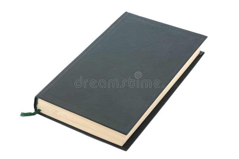 One green blank book with bookmark