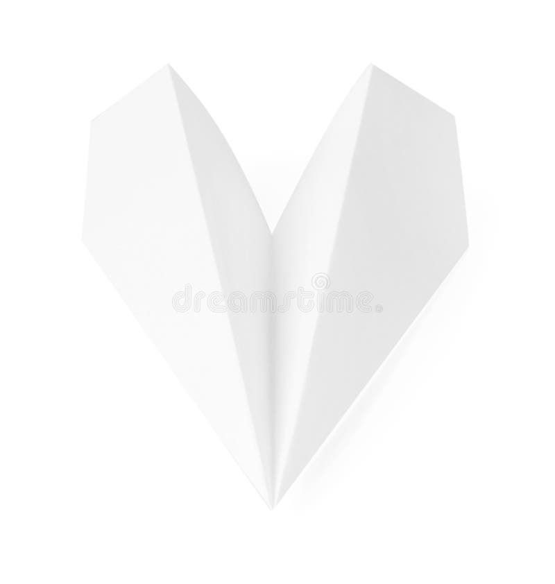 One handmade paper plane isolated on white fotos de archivo libres de regalías