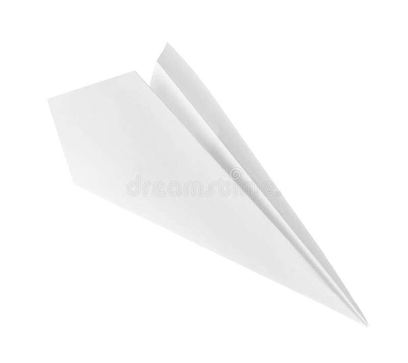 One handmade paper plane isolated on white foto de archivo