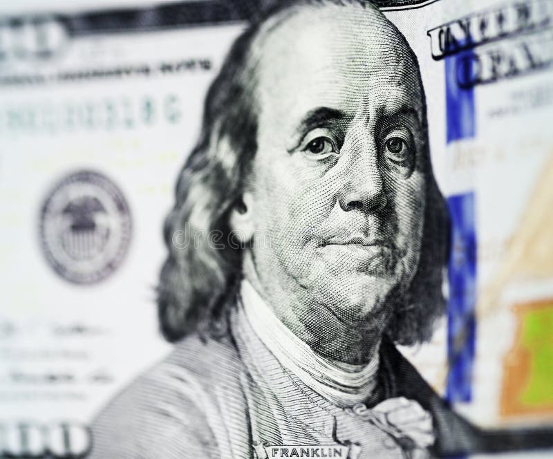 Время деньги франклин. Бенджамин Франклин на 100 долларах.