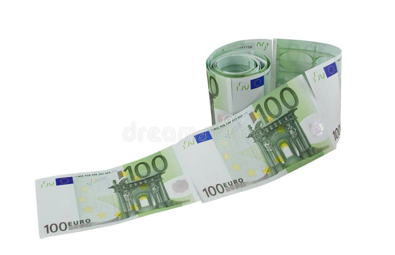 One hundred euro banknotes toilet paper