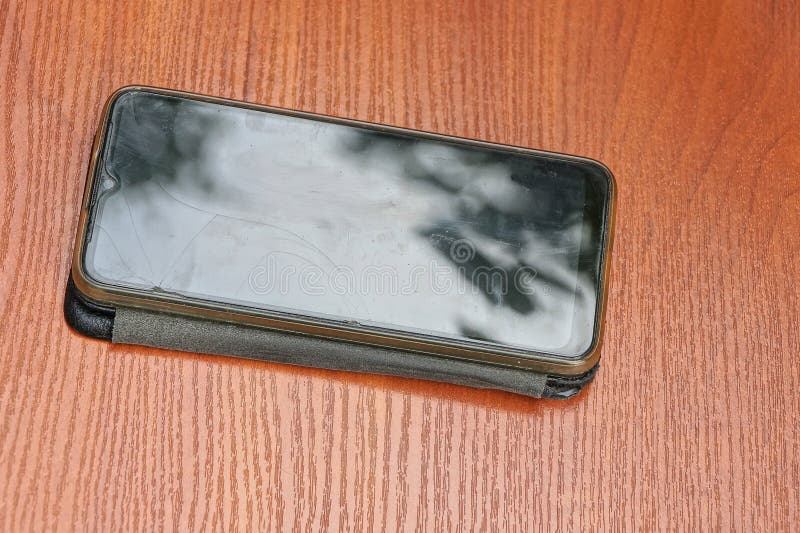 One large black rectangular smartphone stock photo