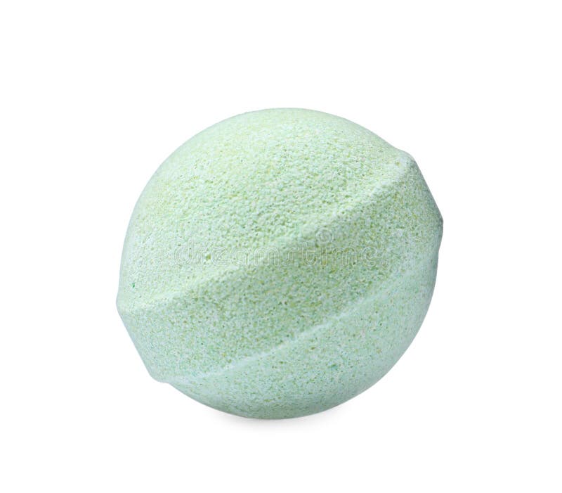 One Green Bath Bomb Isolated on White Stock Image Image of cosmetic