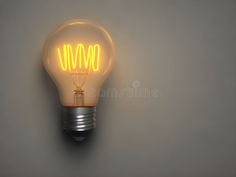 A lightbulb glowing with copy space background for creative thinking, problem solving solution, brainstorming, innovating concept royalty free illustration