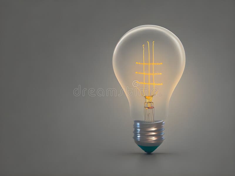 A lightbulb glowing with copy space background for creative thinking, problem solving solution, brainstorming, innovating concept royalty free illustration