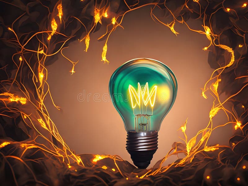 A lightbulb glowing with copy space background for creative thinking, problem solving solution, brainstorming, innovating concept vector illustration