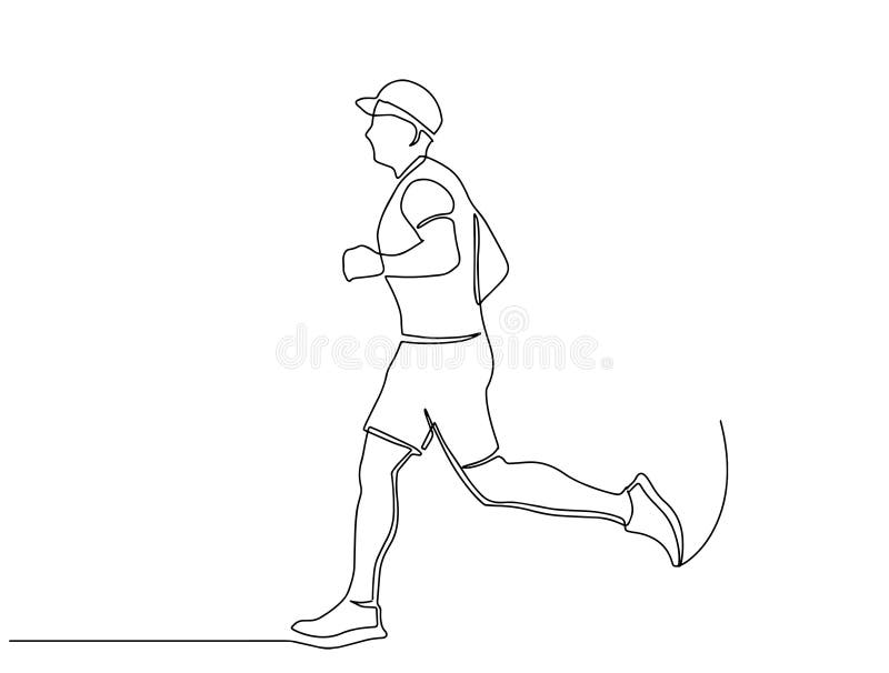 One Line Drawing Athlete Running Fast Stock Vector (Royalty Free)  1315096901, Shutterstock