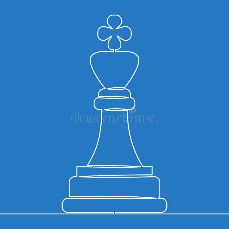One line drawing Chess king Business concept stock illustration One line drawing Chess king Business concept stock illustration