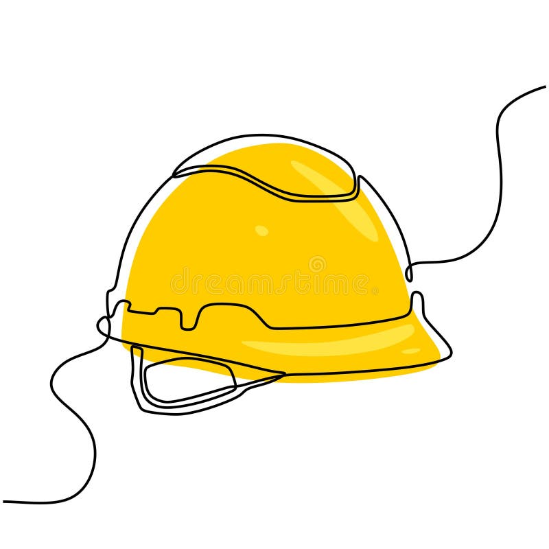 Construction safety helmet line style icon Vector Image