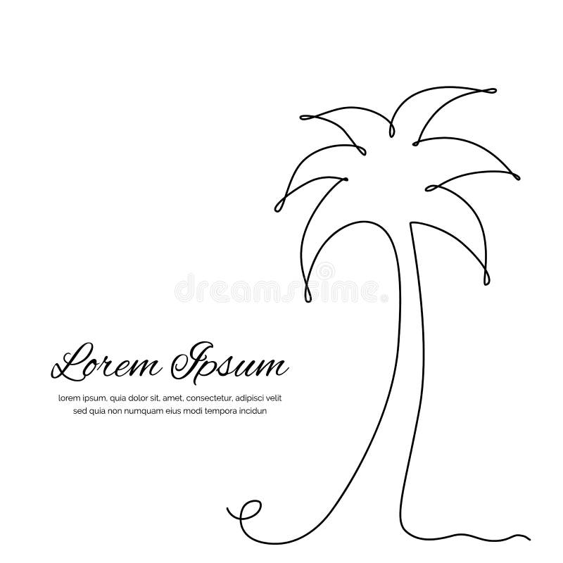 One Line Drawing Palm Trees Stock Illustrations – 52 One Line Drawing ...