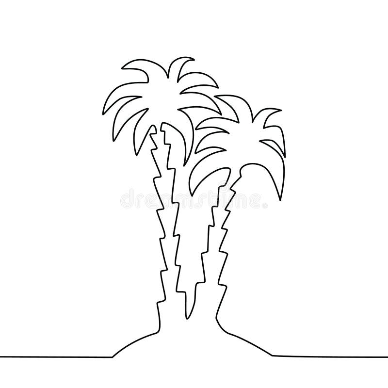 One Line Drawing Palm Trees Stock Illustrations – 52 One Line Drawing ...