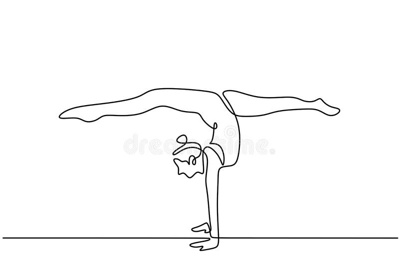 Young Girl Doing Handstand Stock Illustrations – 139 Young Girl Doing ...