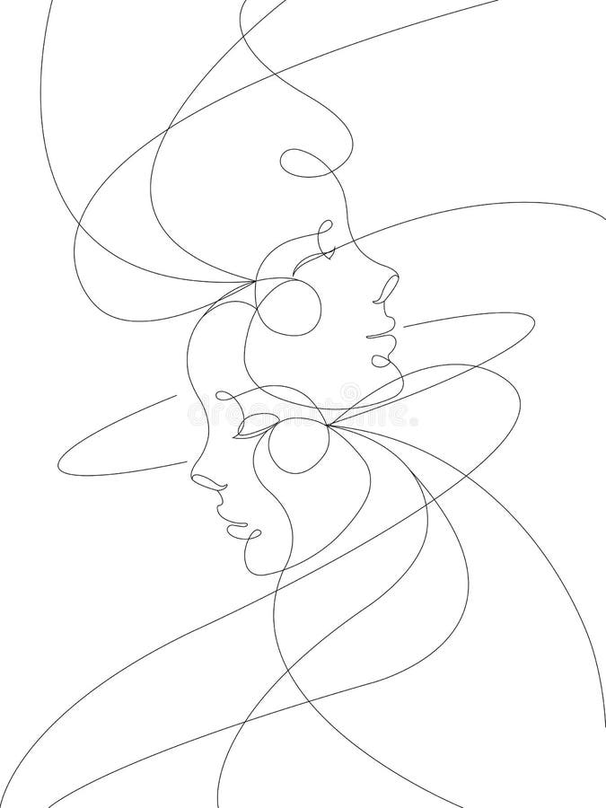 Abstract Couple Line Art Romantic Poster Couple One Line Art - Etsy