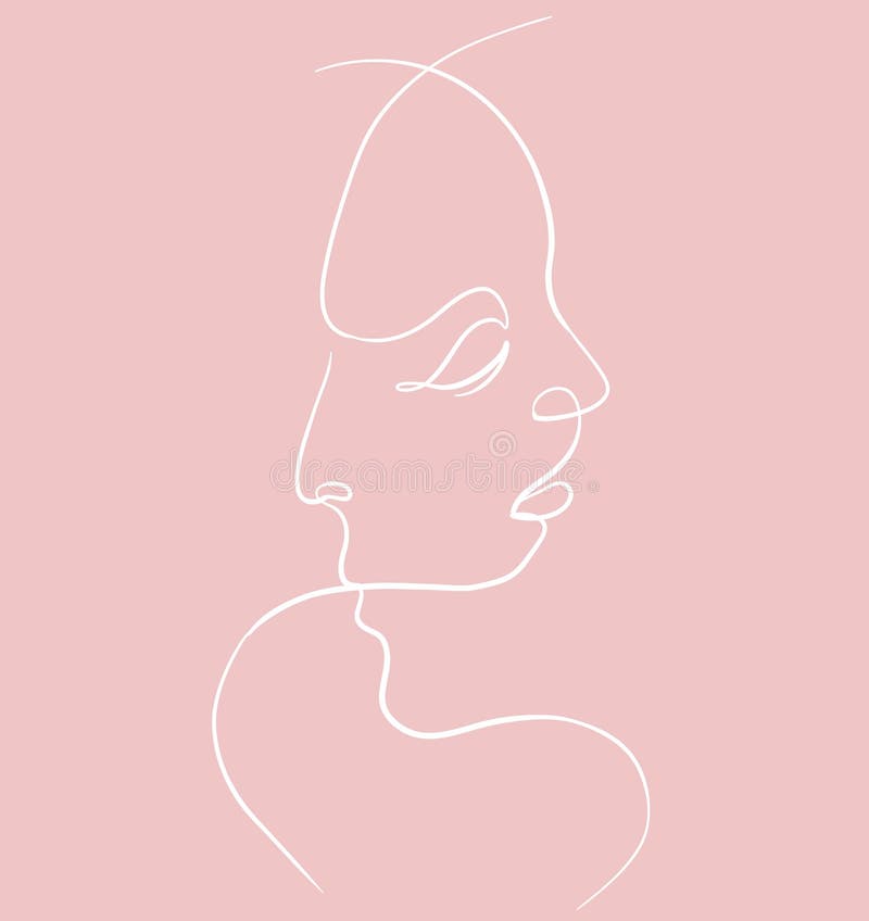One Line Art Faces Couple Stock Illustrations – 216 One Line Art Faces  Couple Stock Illustrations, Vectors & Clipart - Dreamstime