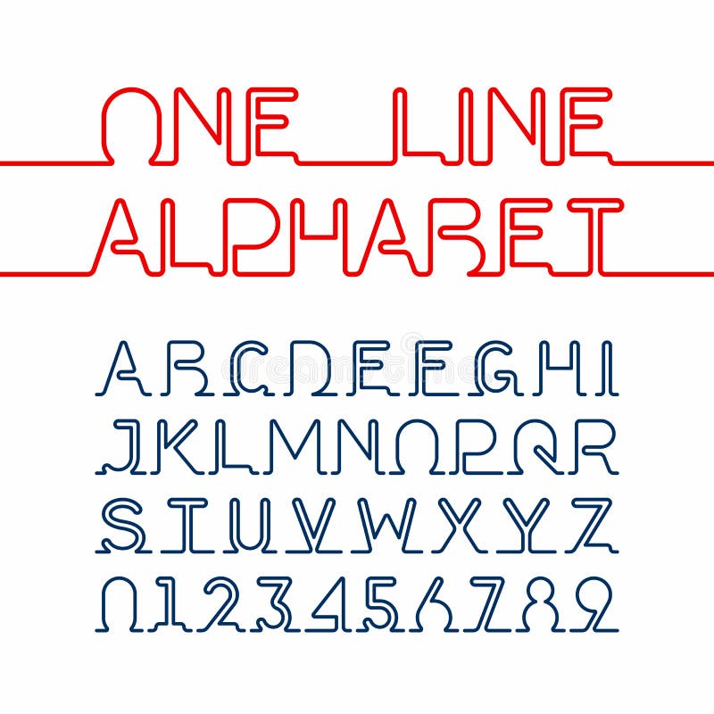 One line font royalty free illustration
