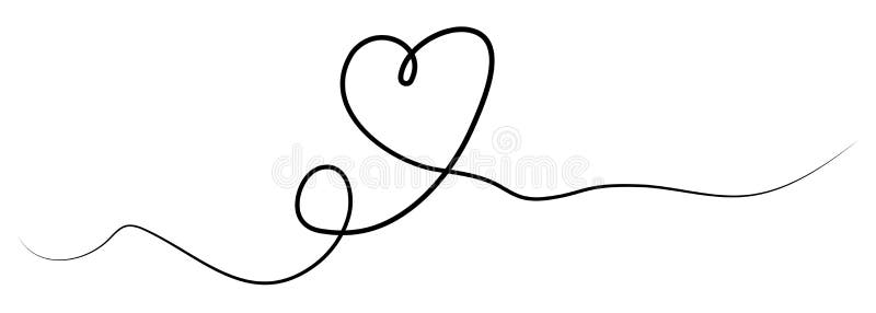One line heart stock vector. Illustration of isolated - 252343321