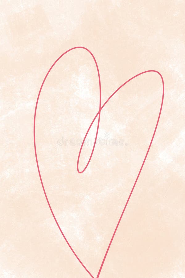 One Line Heart, Red Love Symbol, Minimalist Beige Background, Nude Color  Palette Abstract Wallpaper Stock Illustration - Illustration of calm,  graphic: 222549059