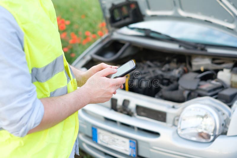 Car Break Down. Car Service. Tow Service. Emergency. Stock Image