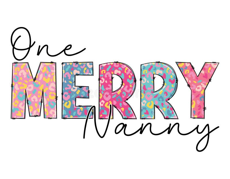 One Merry Nanny Bringing Holiday Joy. Nanny logo illustrations