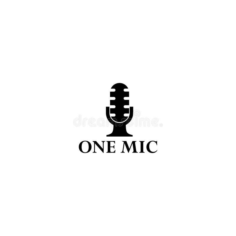 One Microphone Logo Template Vector Stock Illustration Illustration