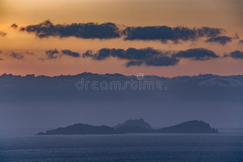 Sunet near Ring of Kerry in Irland, at the shore of the Atlantic Ocean