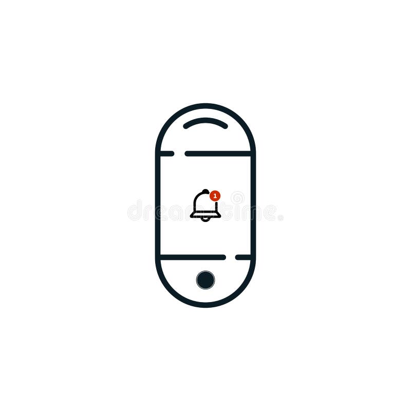 One new notification window on the phone screen. vector symbol vector illustration
