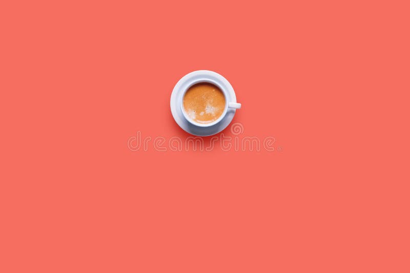One Object Fresh Cup Coffee Color Top View Stock Image Image of milk